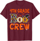 4th Grade Boo Crew Teacher Student Funny Halloween T-Shirt - T-Shirt | Maroon