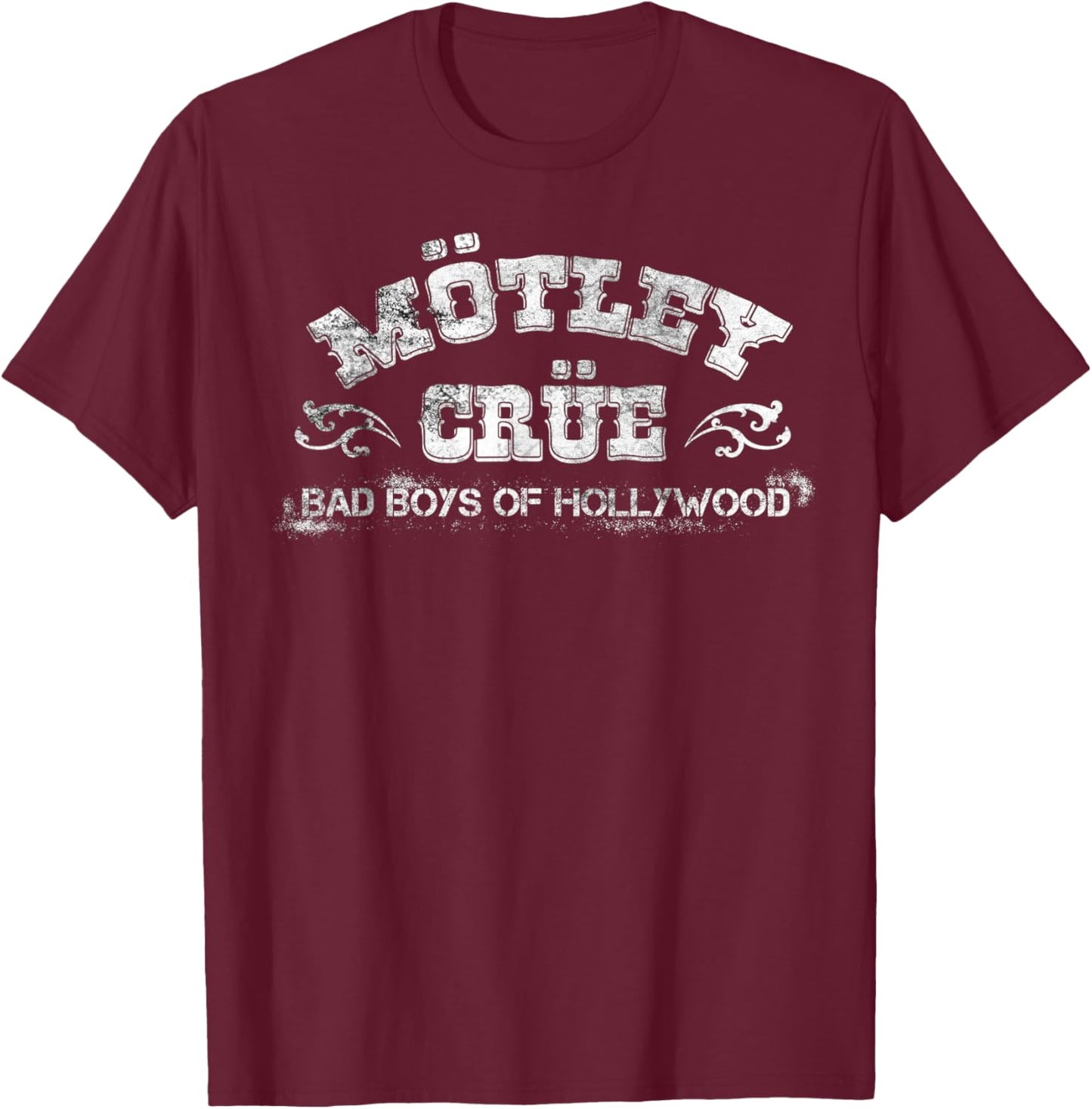 Mötley Crüe – Western Text , Black, S T-Shirt - T-Shirt | Maroon