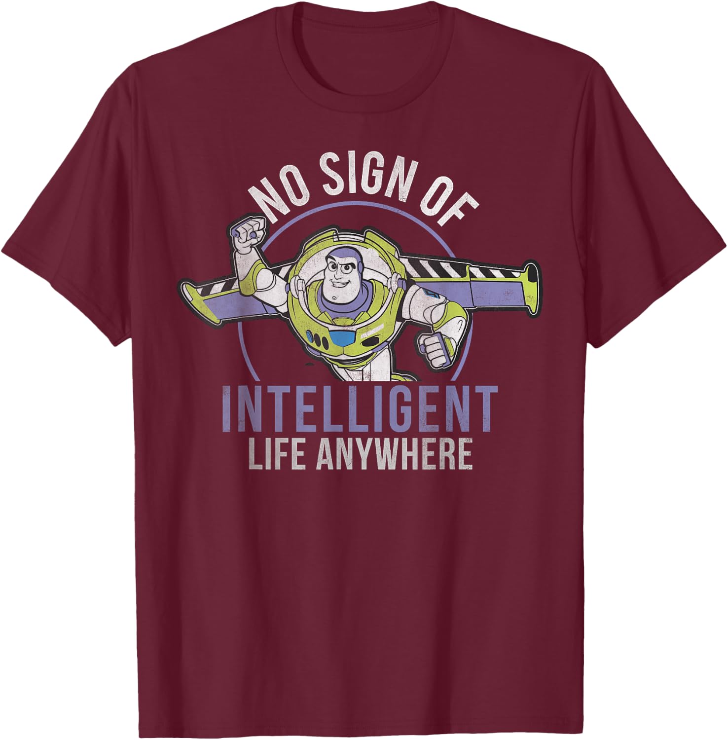Disney Pixar Toy Story Buzz Lightyear Intelligent Life T-Shirt - T-Shirt | Maroon