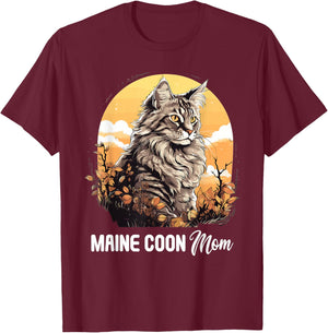 Maine Coon Cat Mom Maine Coon Cat T-Shirt - T-Shirt | Maroon