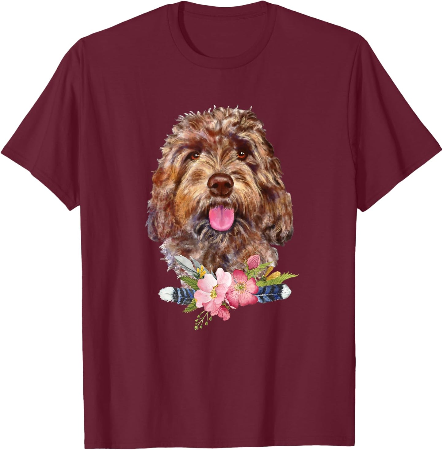 Chocolate Goldendoodle Labradoodle Cockapoo Sheepadoodle T-Shirt - T-Shirt | Maroon