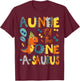 Dinosaur T-Rex 1St Birthday Matching Family Auntie Of The One-A-Saurus 1St Birthday Dinosaur Party -Kids Black Small Classic Fit Modern U-Neck Short Sleeve T-Shirt - T-Shirt | Maroon