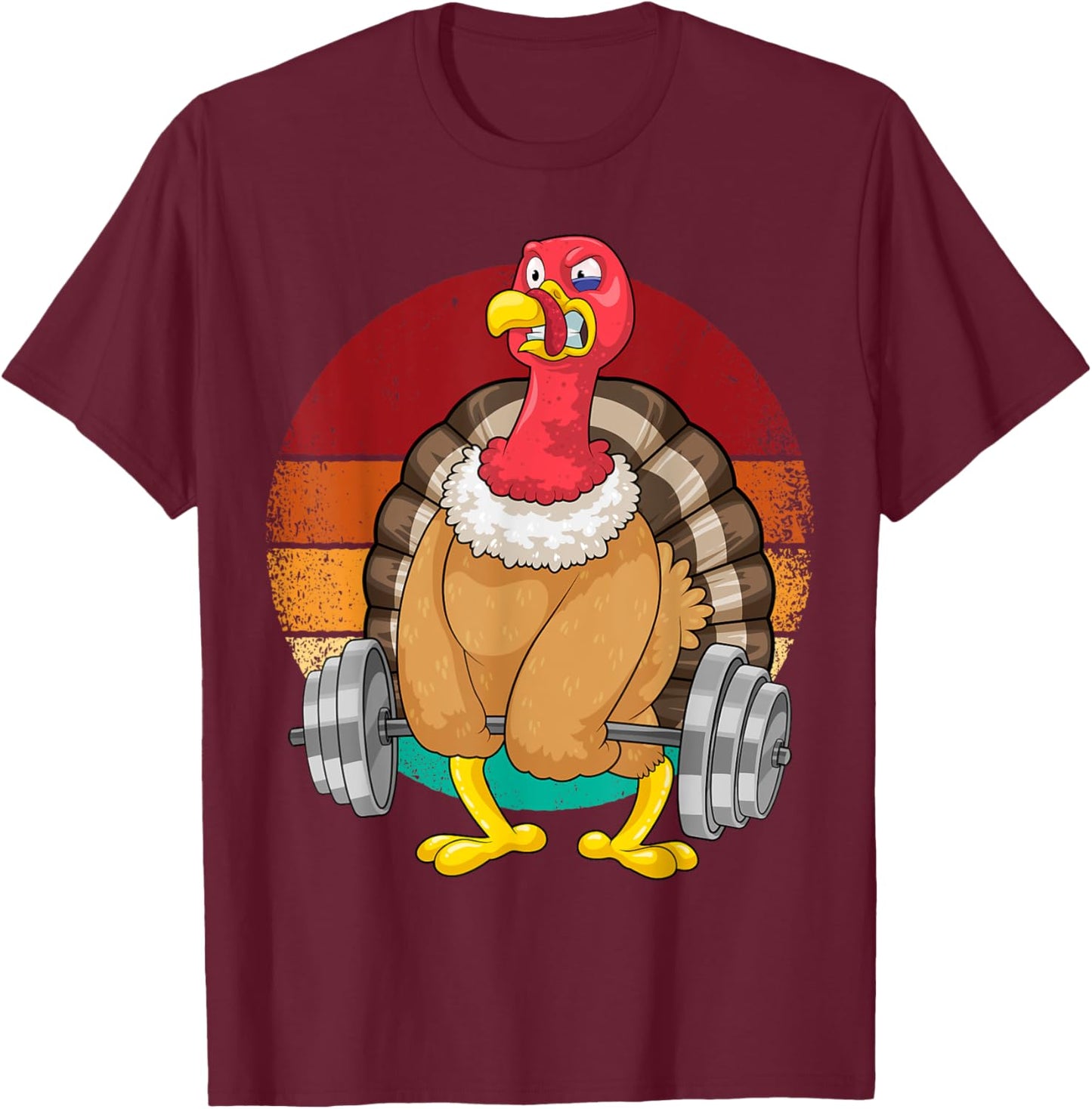 Turkey Deadlift Fitness Weightlifting Thanksgiving Day T-Shirt - T-Shirt | Maroon