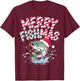 Merry Fishmas Santa Fishing Lovers Funny Fisherman Christmas T-Shirt - T-Shirt | Maroon