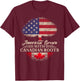 American Grown With Canadian Roots Half American Flag T-Shirt - T-Shirt | Maroon