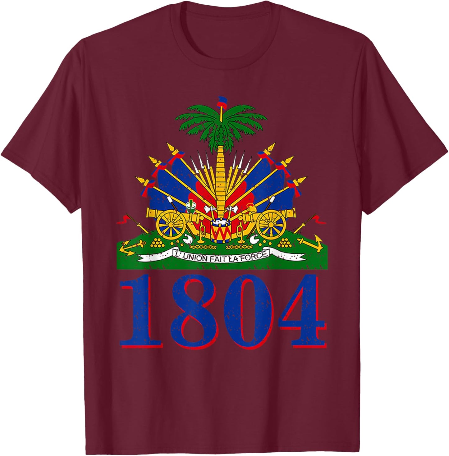 1804 Shirt | Cute Haiti Year Of Independence Gift T-Shirt - T-Shirt | Maroon
