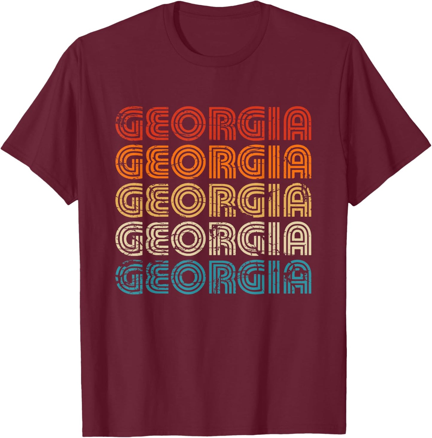 Georgia State Country Retro Vintage Women Youth T-Shirt - T-Shirt | Maroon