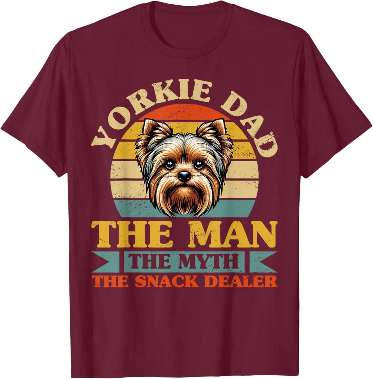 Yorkie Dad T-Shirt - T-Shirt | Maroon