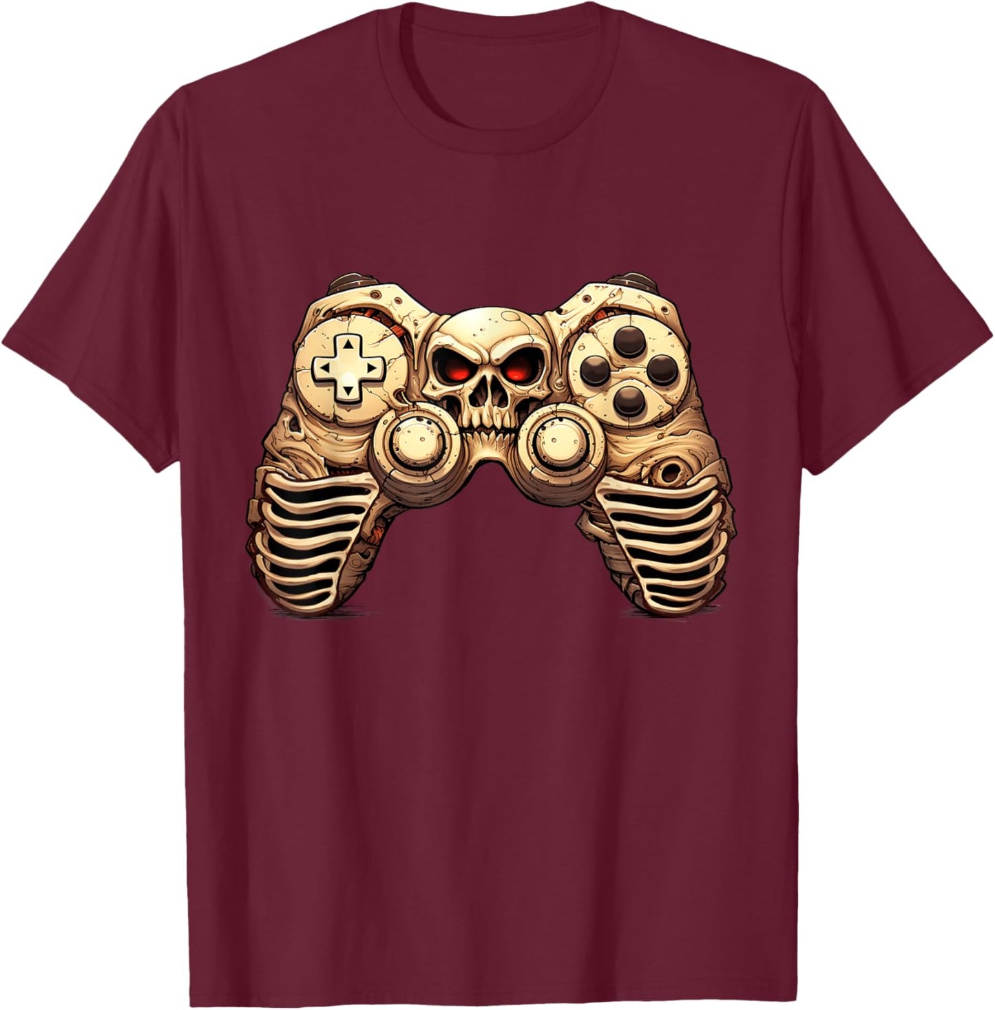 Halloween Skeleton Zombie Gaming Controllers Mummy Boys Kids T-Shirt - T-Shirt | Maroon