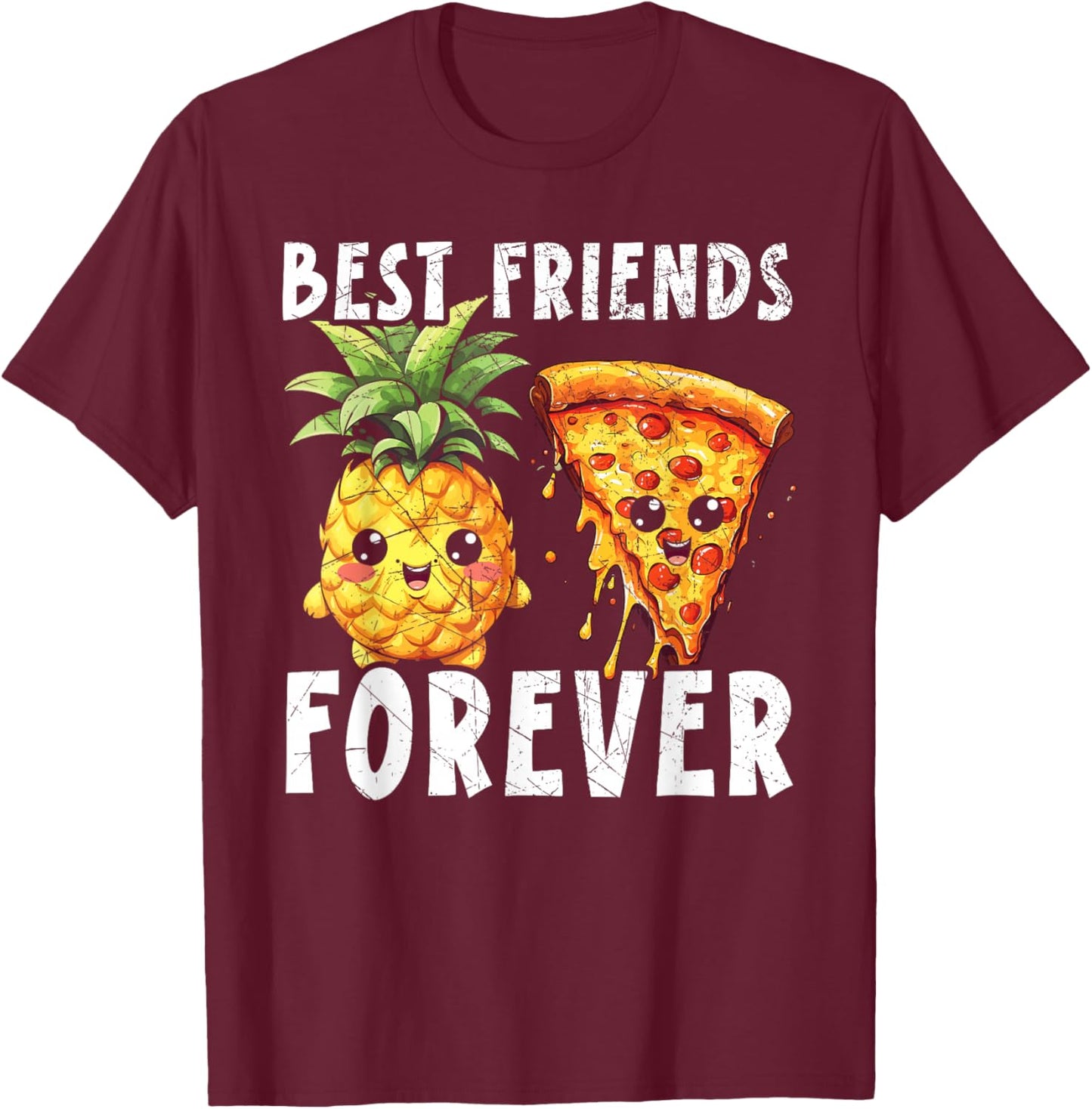 Pizza And Pineapple Tropical Fruit Hello Summer Pizza Eater Men Women T-Shirt - T-Shirt | Maroon