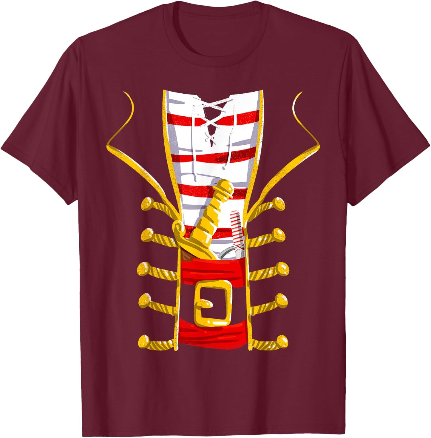 Pirate Costume Shirt Buccaneer Pirate T-Shirt - T-Shirt | Maroon