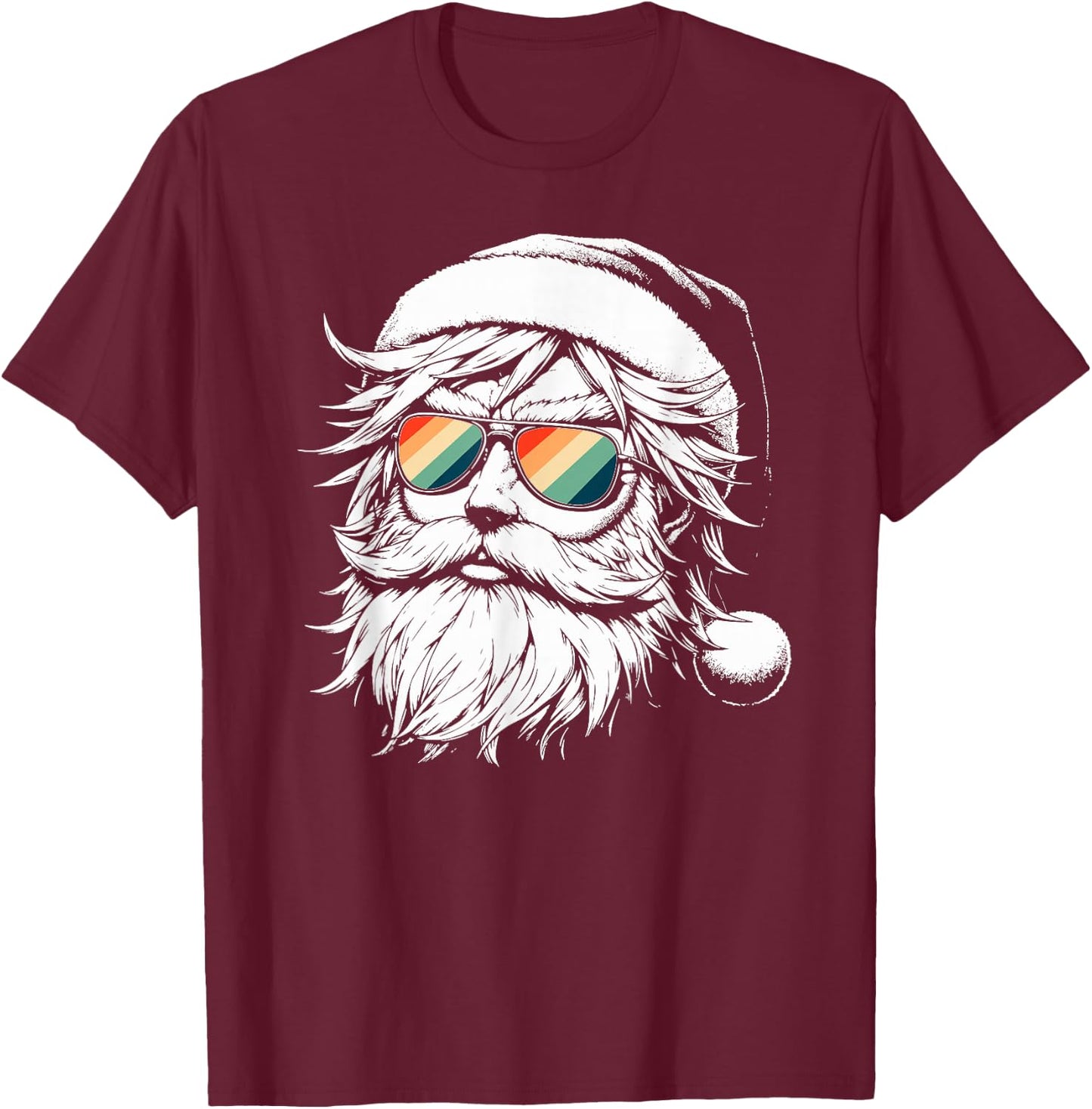 Cool Christmas Santa Claus Kids Boys Teens Merry Rizzmas T-Shirt - T-Shirt | Maroon