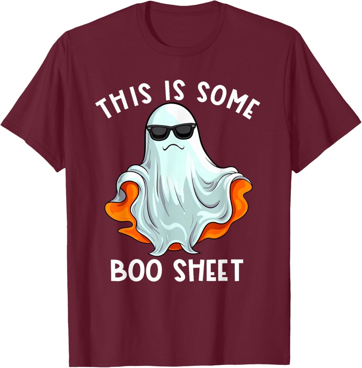 Halloween Retro Boo Ghost This Is Some Boo Sheet T-Shirt - T-Shirt | Maroon