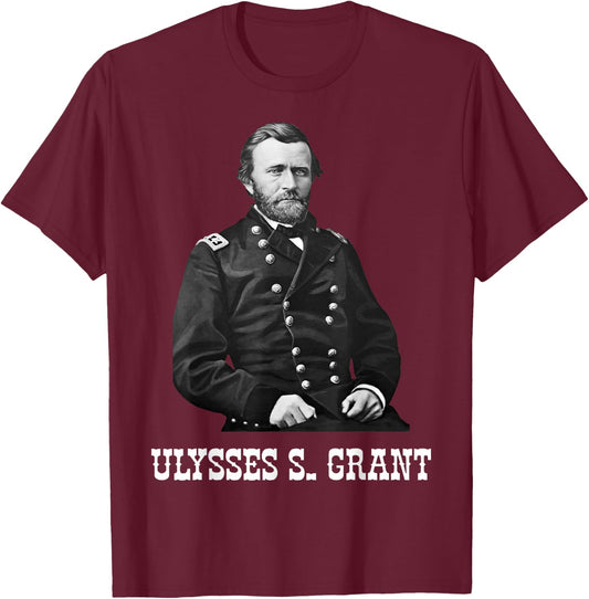 Ulysses Grant American Civil War History T-Shirt - T-Shirt | Maroon