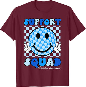 In November We Wear Blue Diabetes Awareness Support Squad T-Shirt - T-Shirt | Maroon