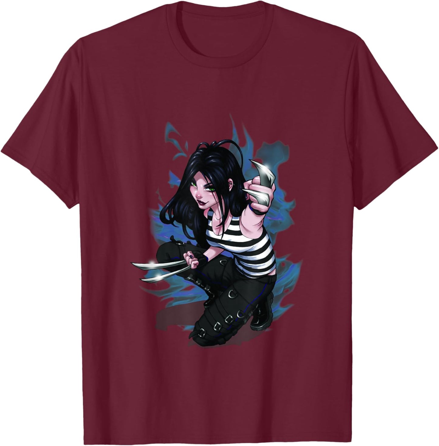 Marvel X-Men X-23 Claws Out Sassy Portrait T-Shirt - T-Shirt | Maroon
