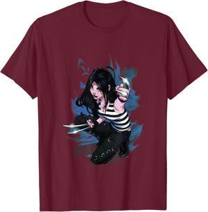 Marvel X-Men X-23 Claws Out Sassy Portrait T-Shirt - T-Shirt | Maroon