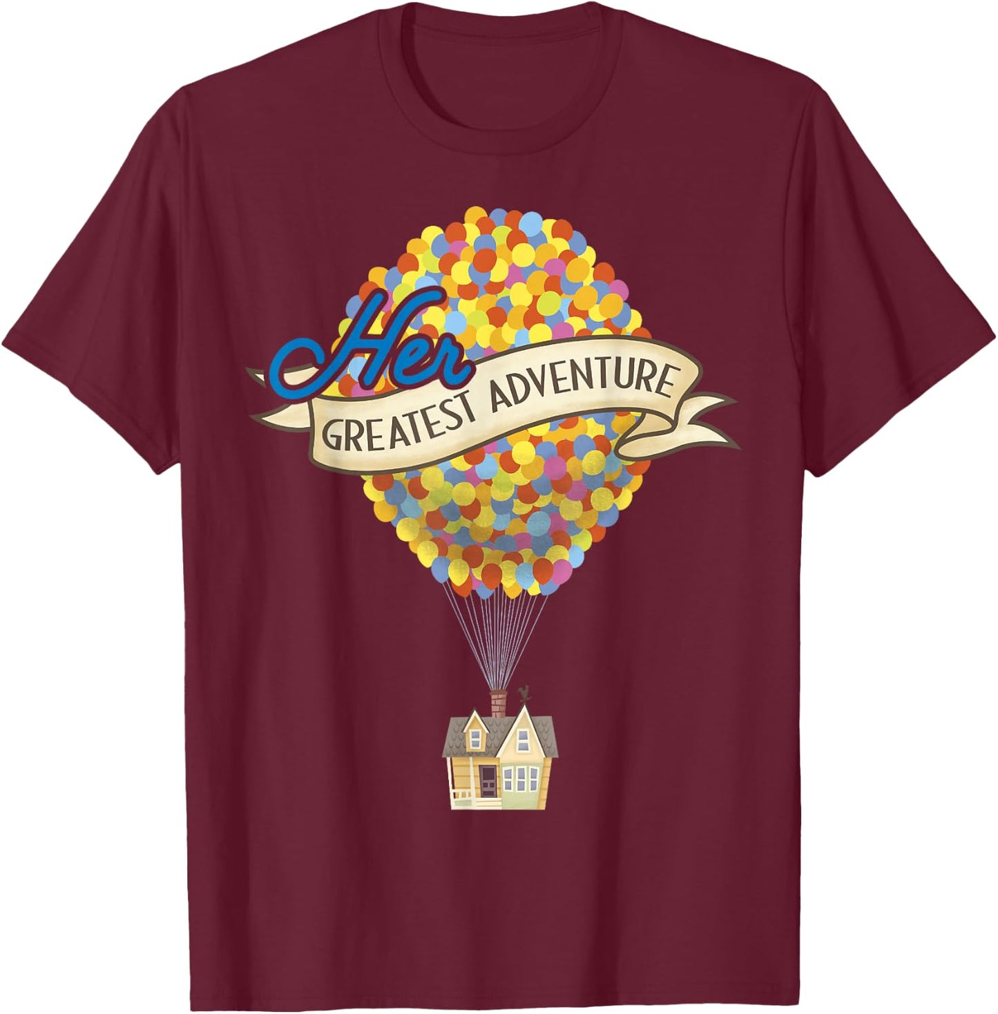 Disney Pixar Up Her Greatest Adventure House Graphic T-Shirt - T-Shirt | Maroon
