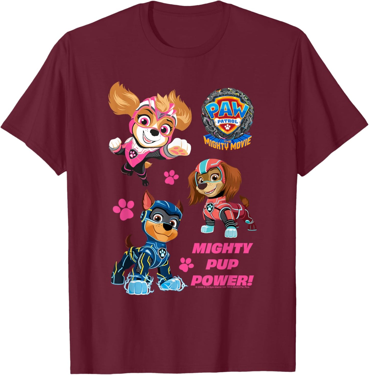 PAW Patrol: The Mighty Movie Mighty Pup Power T-Shirt - T-Shirt | Maroon
