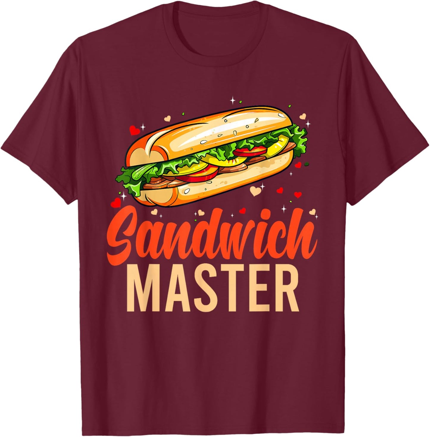Sandwich Master Deli Sub Lover Funny Sandwich T-Shirt - T-Shirt | Maroon