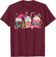 Coffee Christmas Gingerbread Pink Women Latte Cozy Winter T-Shirt - T-Shirt | Maroon