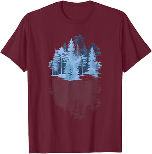 Trees Outdoor Wildlife Nature Reflection Forest T-Shirt - T-Shirt | Maroon