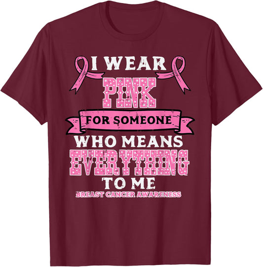I Wear Pink For Breast Cancer Awareness Men Women Kids T-Shirt - T-Shirt | Maroon