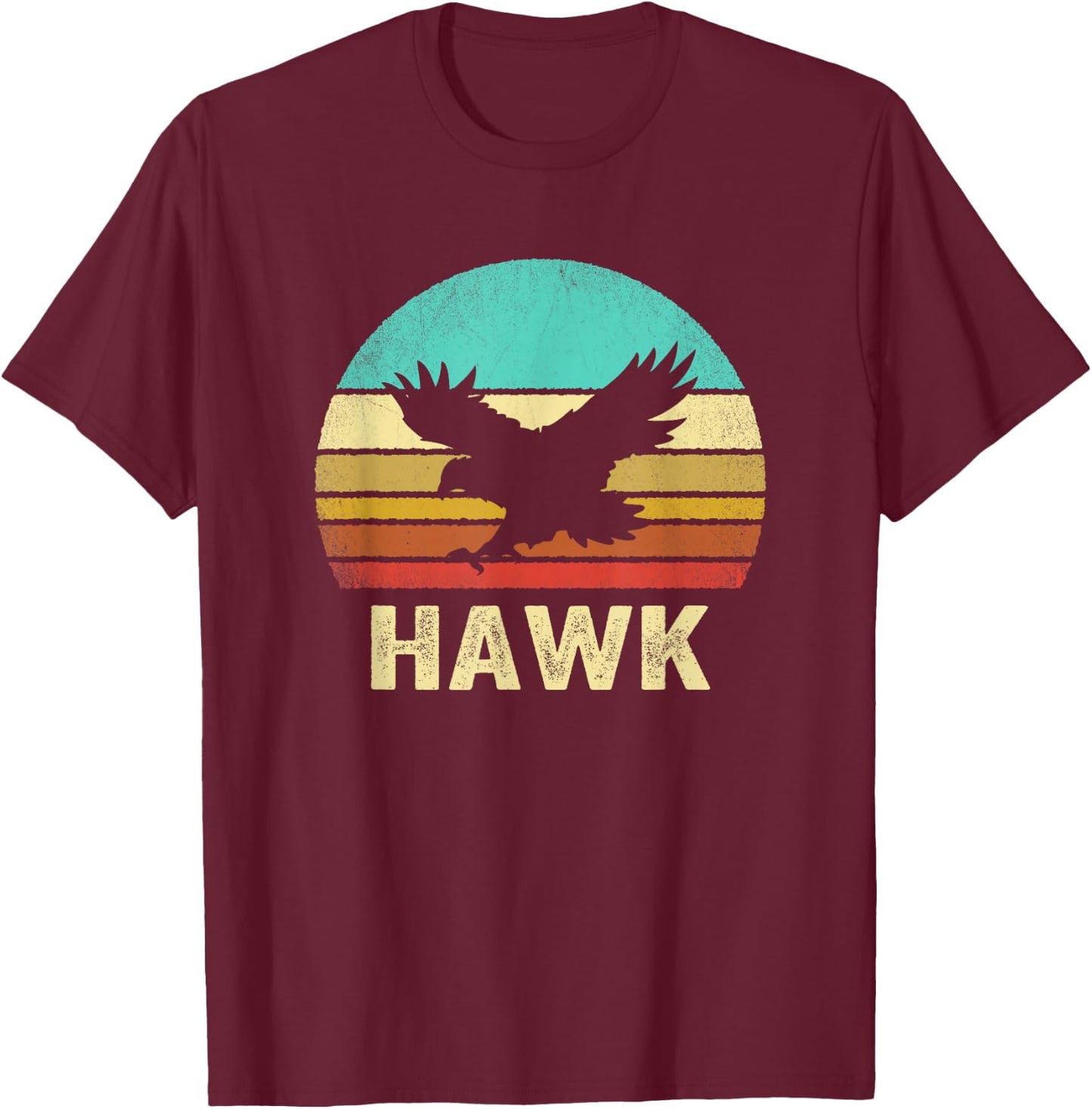 Vintage Hawk Shirt Sunset T-Shirt - T-Shirt | Maroon
