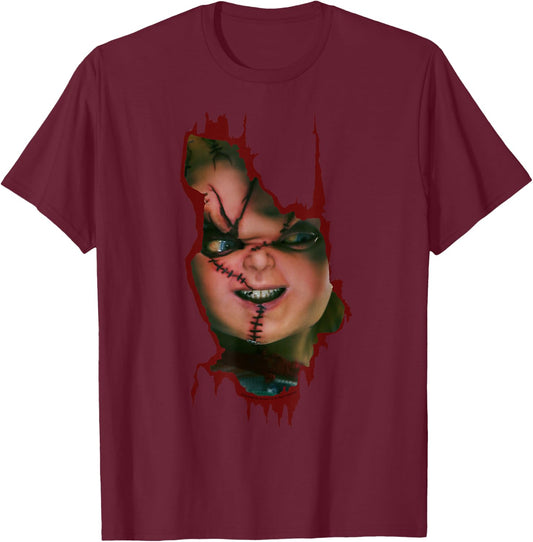 Child's Play Here's Chucky T-Shirt - T-Shirt | Maroon