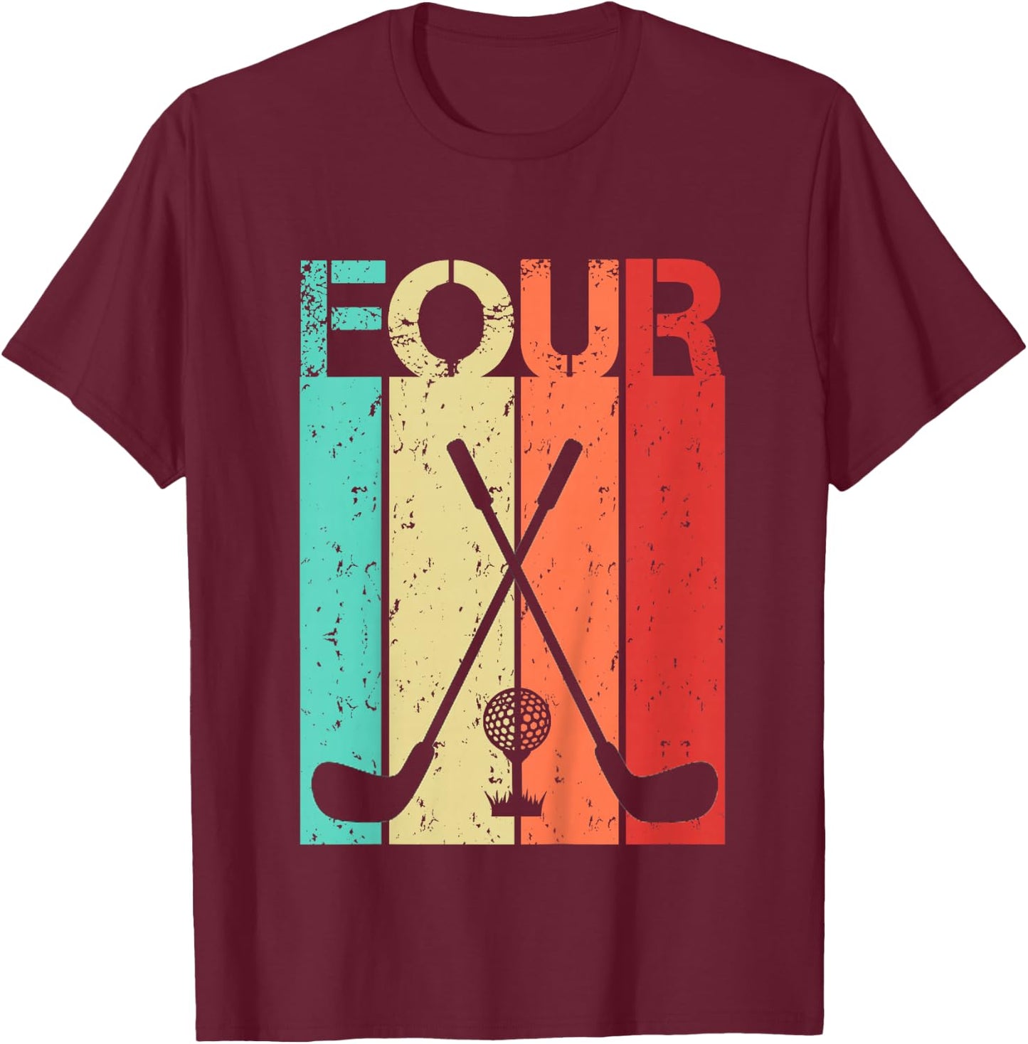 Golf 4 Birthday Boy Girl Golf 4 Year Old T-Shirt - T-Shirt | Maroon