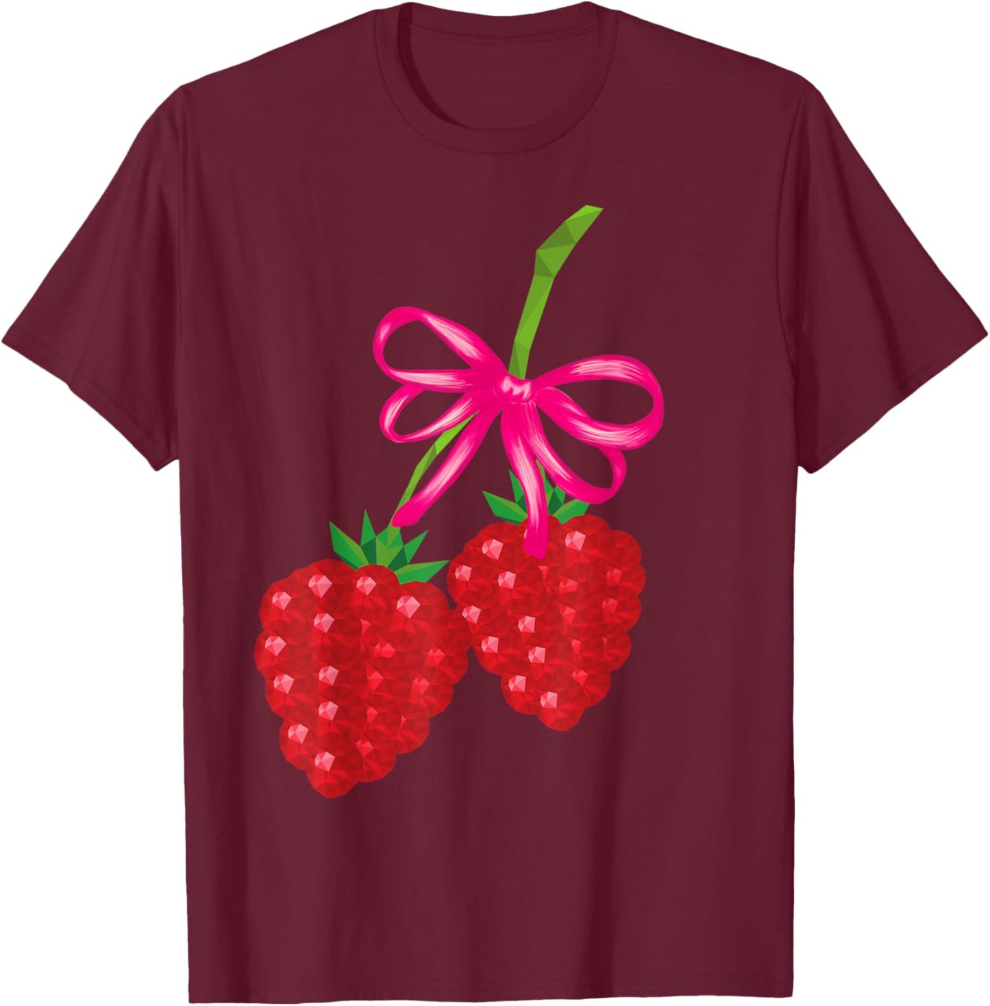 Bows with raspberrys Cute T-Shirt - T-Shirt | Maroon