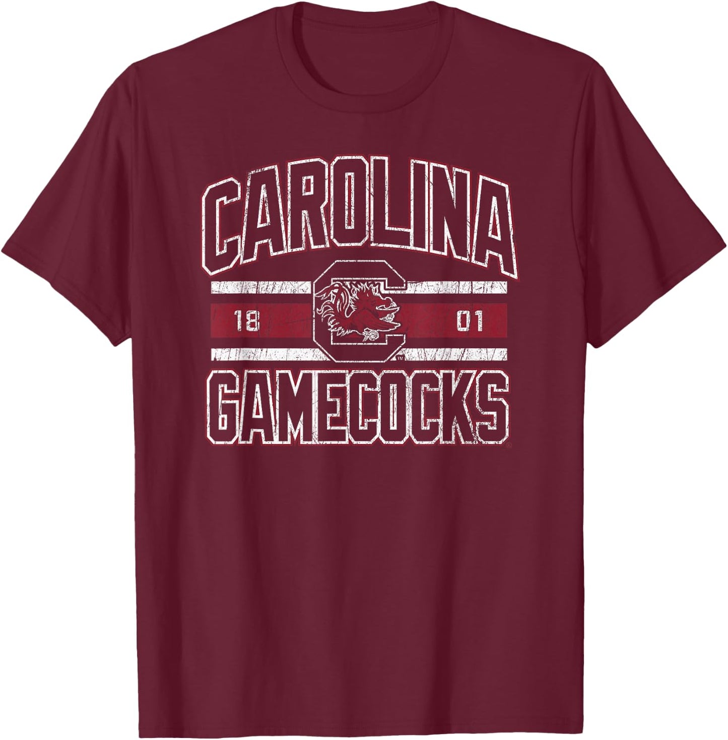 South Carolina Gamecocks Vintage Stripe Officially Licensed T-Shirt - T-Shirt | Maroon