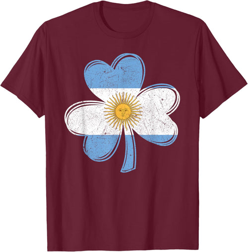 Argentina Flag Shamrock Irish Patriotic Patricks Day Retro