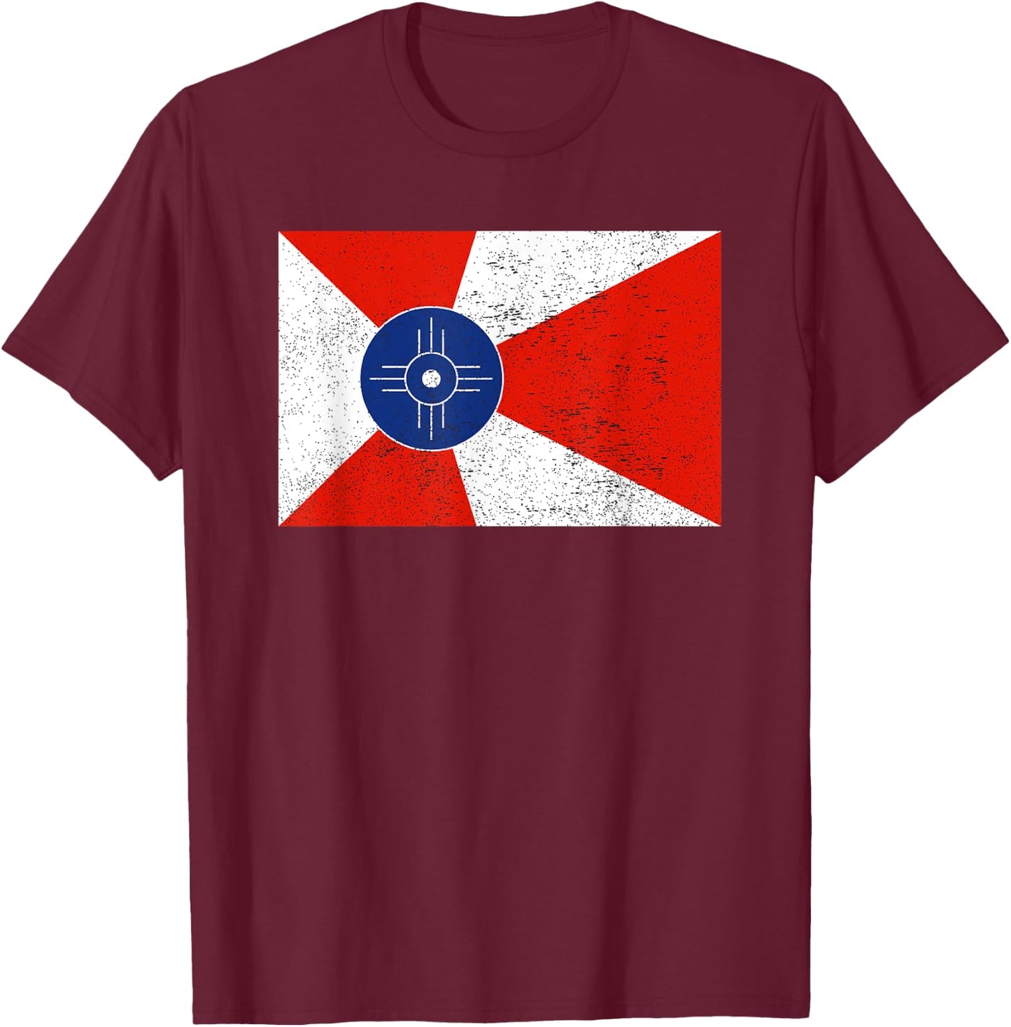 Retro Vintage Distressed Wichita Flag Kansas Home Pride T-Shirt - T-Shirt | Maroon