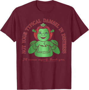 Shrek Fiona Not Your Typical Damsel in Distress T-Shirt - T-Shirt | Maroon