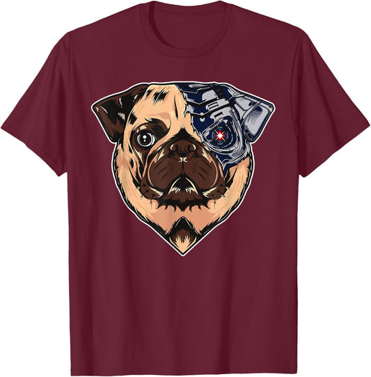 Puginator Funny Robot Pug Dog lovers Women Girls Kids T-Shirt - T-Shirt | Maroon