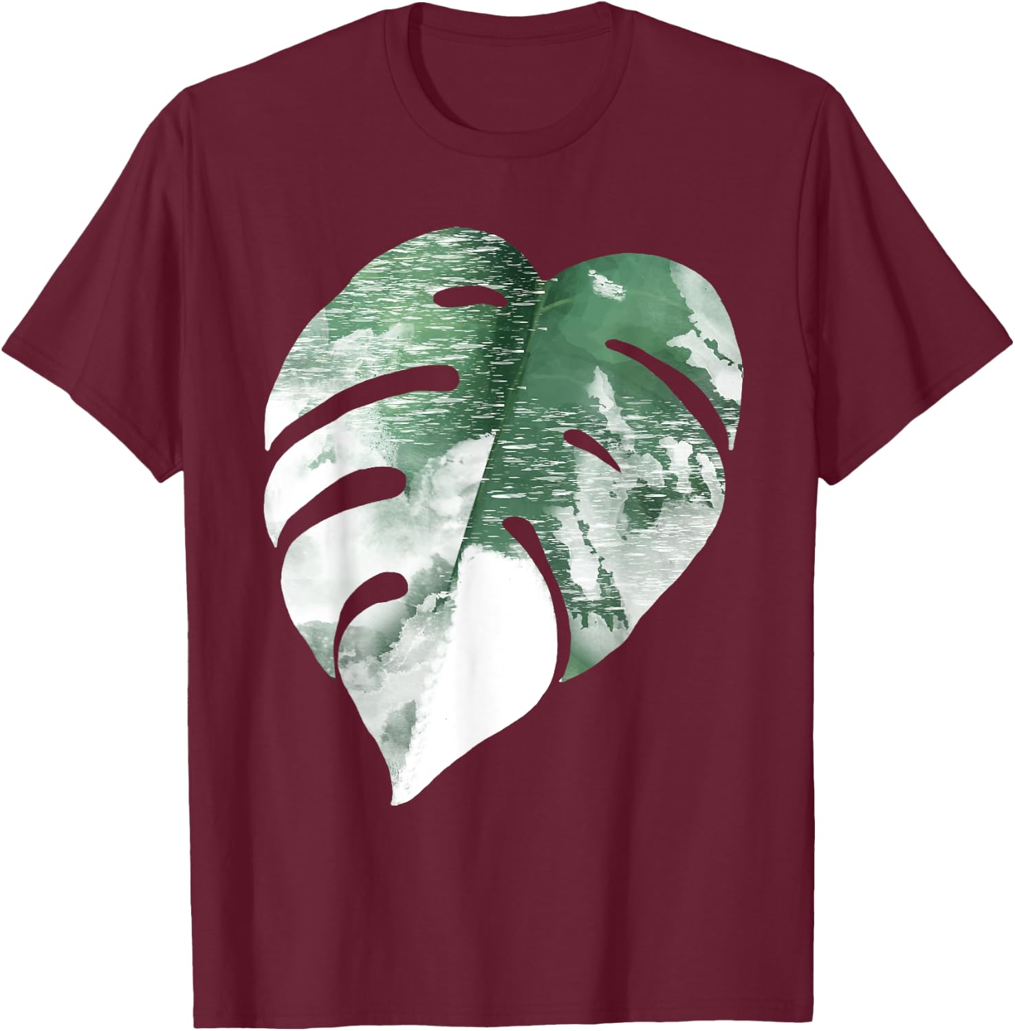 Houseplant Plant Lover Gift Plant Philodendron Monstera Albo T-Shirt - T-Shirt | Maroon