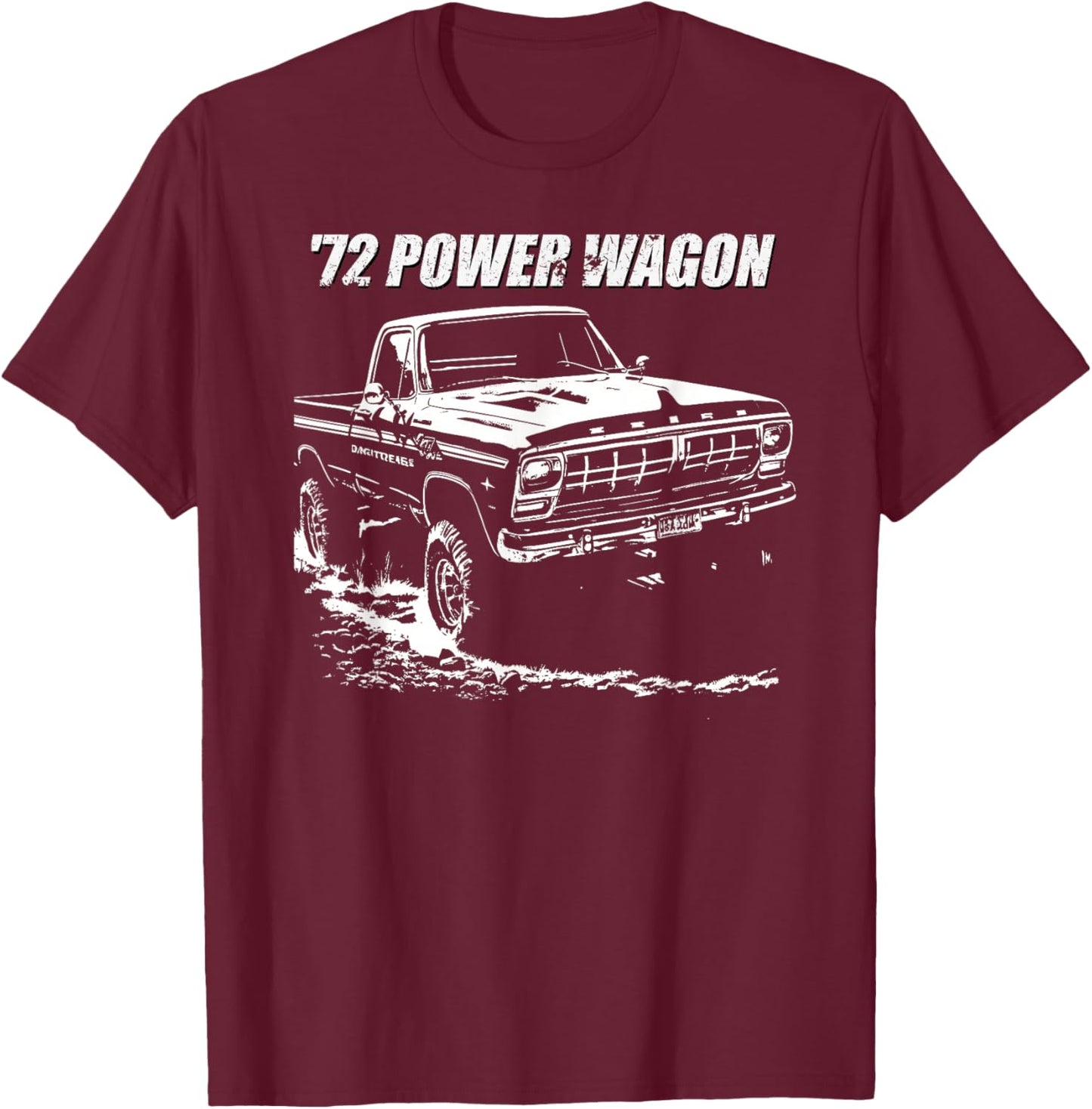 1972 Power Wagon Graphic T-Shirt - T-Shirt | Maroon