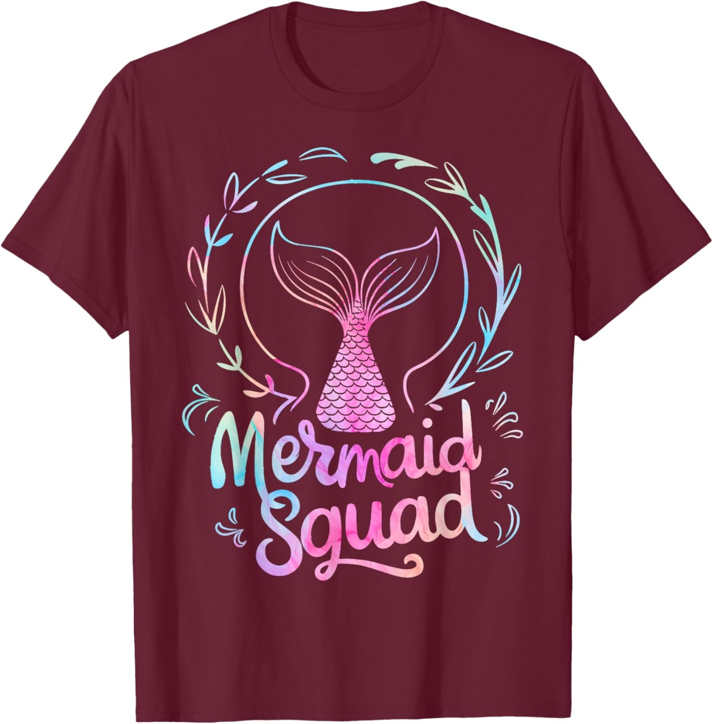 Mermaid Squad Of The Birthday Mermaid T-Shirt - T-Shirt | Maroon