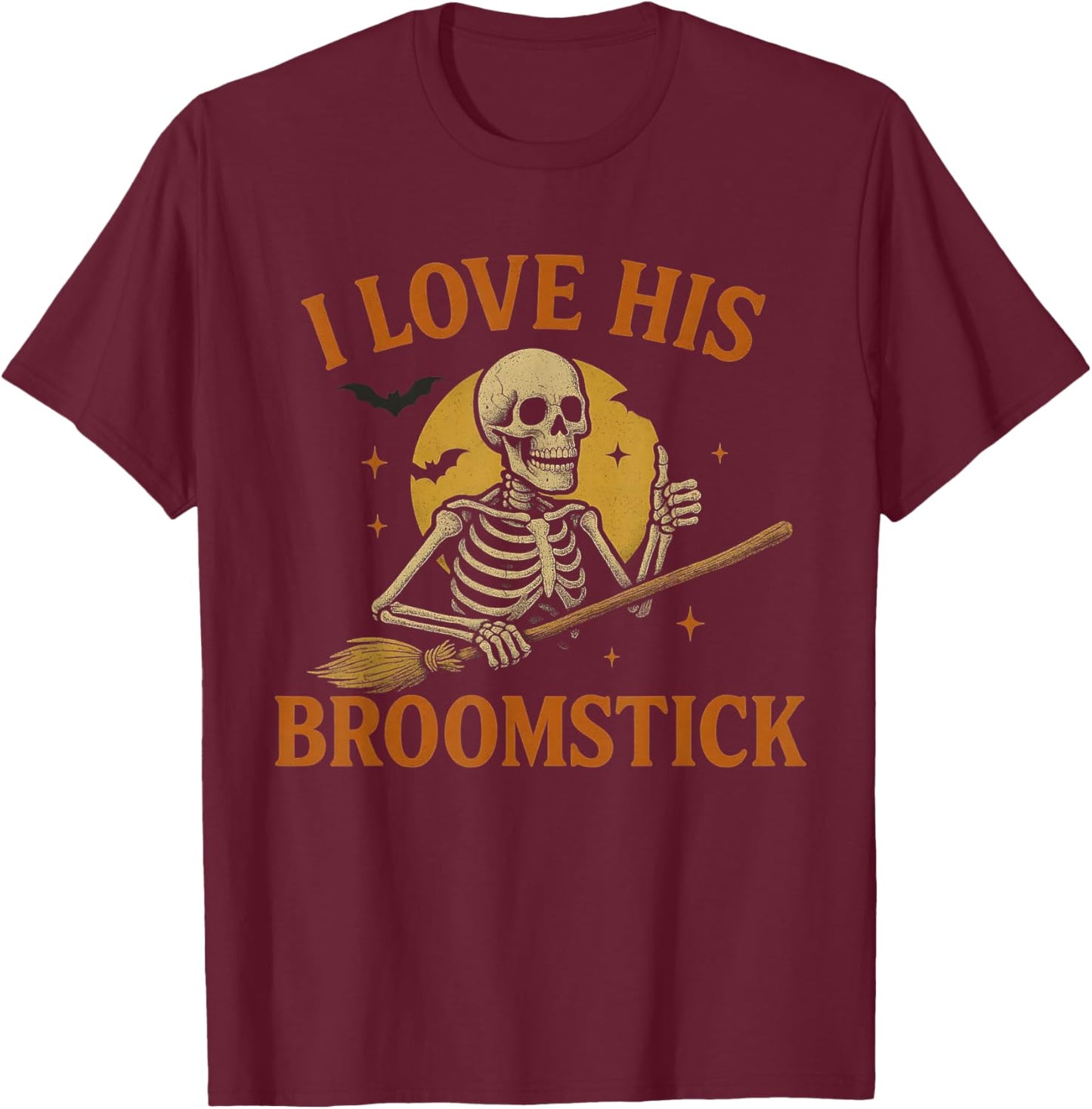 I Like Her Pumpkins I Like His Broomstick Halloween Couples T-Shirt - T-Shirt | Maroon