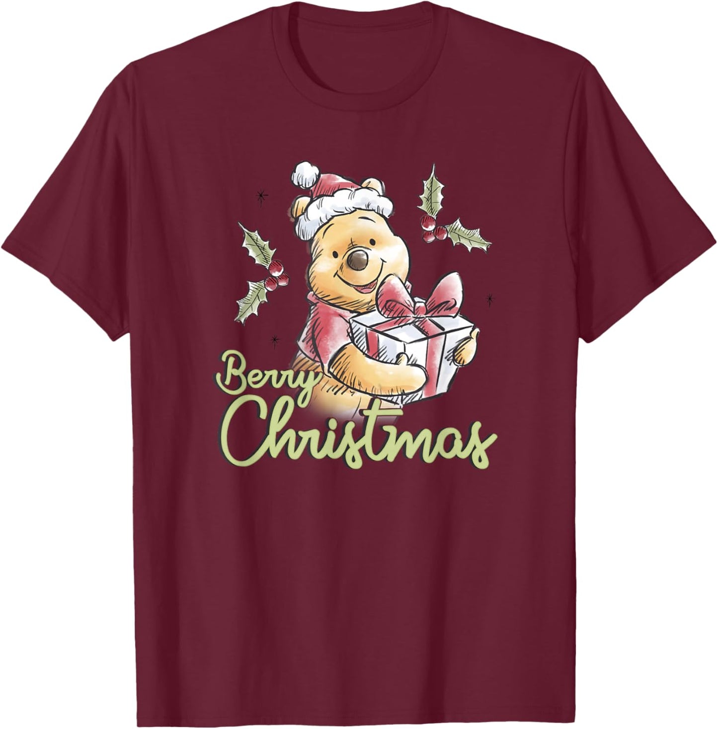 Disney Winnie the Pooh Berry Christmas T-Shirt - T-Shirt | Maroon