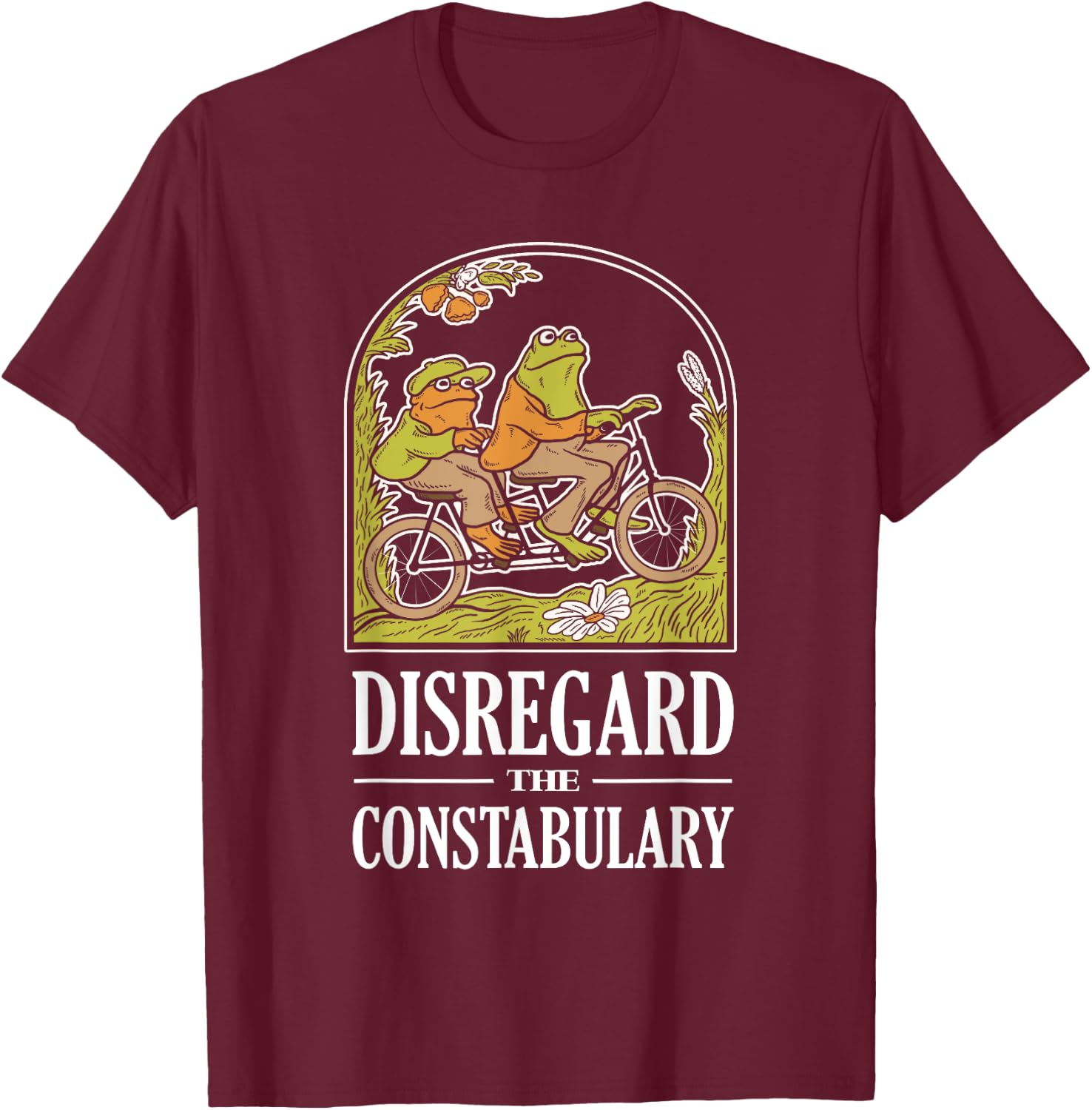 Disregard The Constabulary - Funny Frog Meme Police T-Shirt - T-Shirt | Maroon