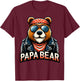 Papa Bear Shirt Fathers Day Gift Patriotic Proud Best Dad T-Shirt - T-Shirt | Maroon