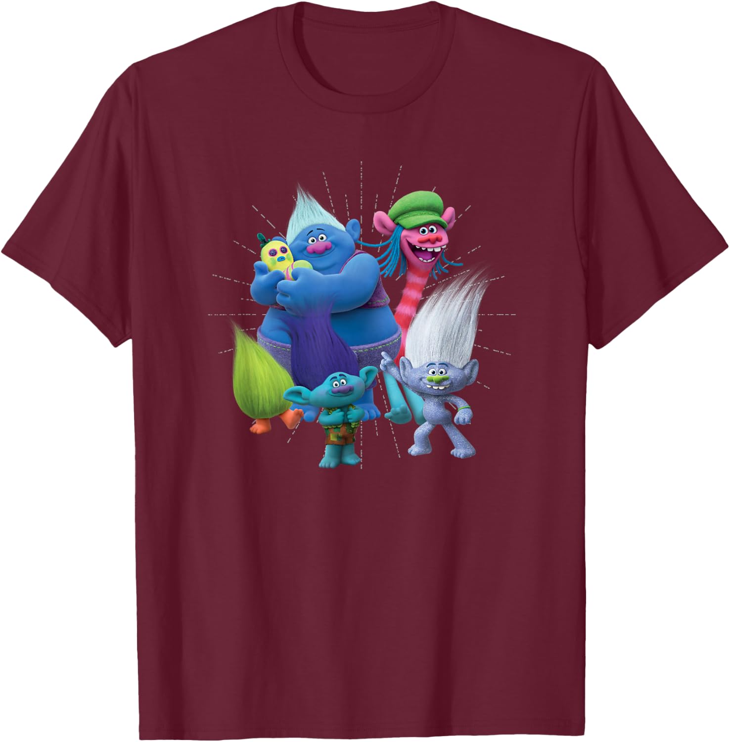 DreamWorks Trolls Happy Group T-Shirt - T-Shirt | Maroon