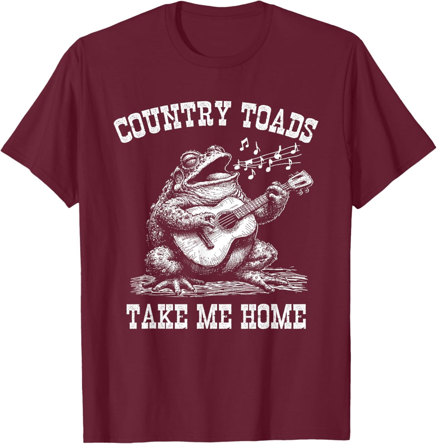 Western Music and Animal Apparel Country Toads Take Me Home Music Festival Singing Toad T-Shirt - T-Shirt | Maroon