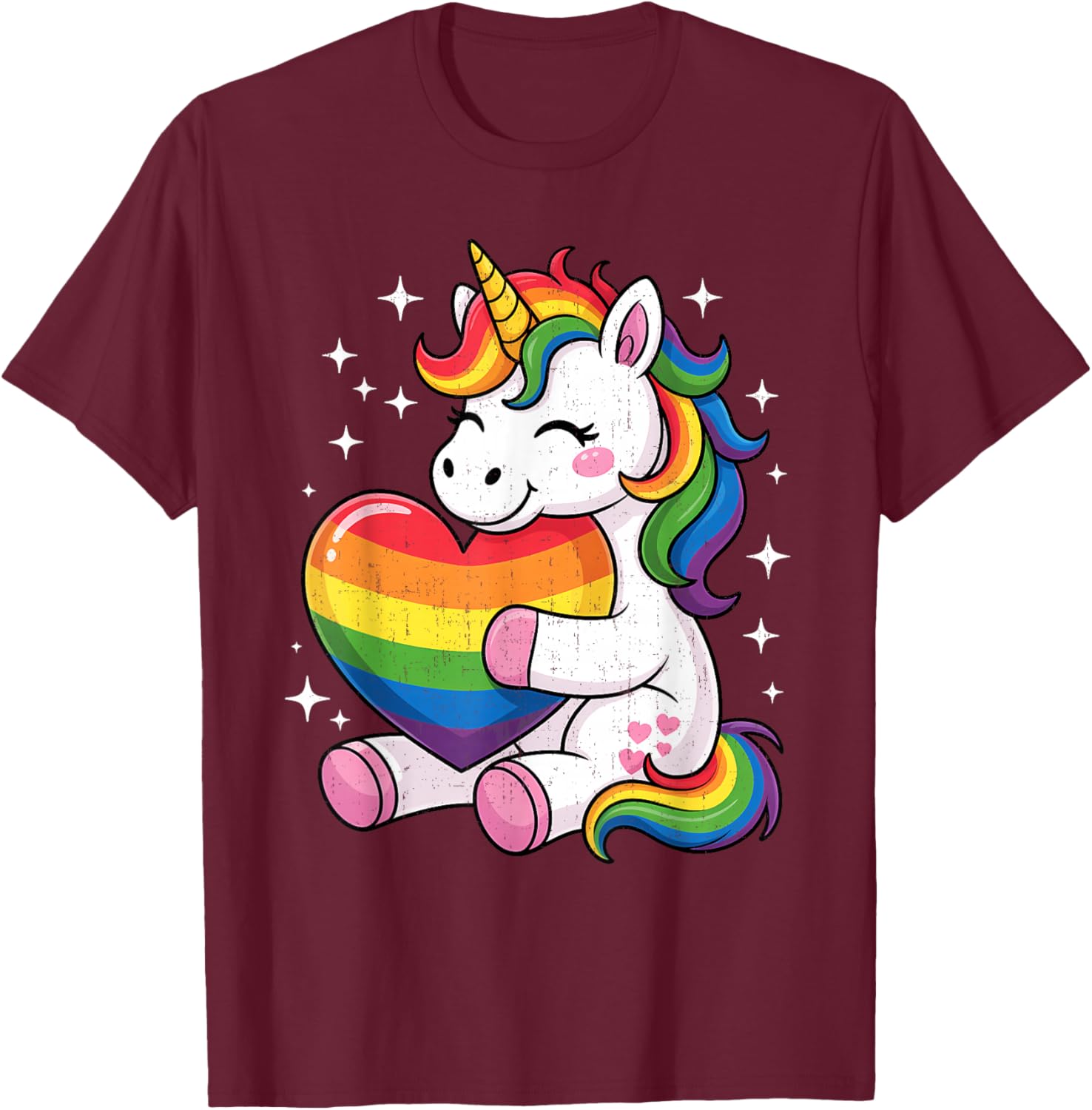 LGBTQ Regenbogen Einhorn Sweet Pride Design für Kinder T-Shirt - T-Shirt | Maroon