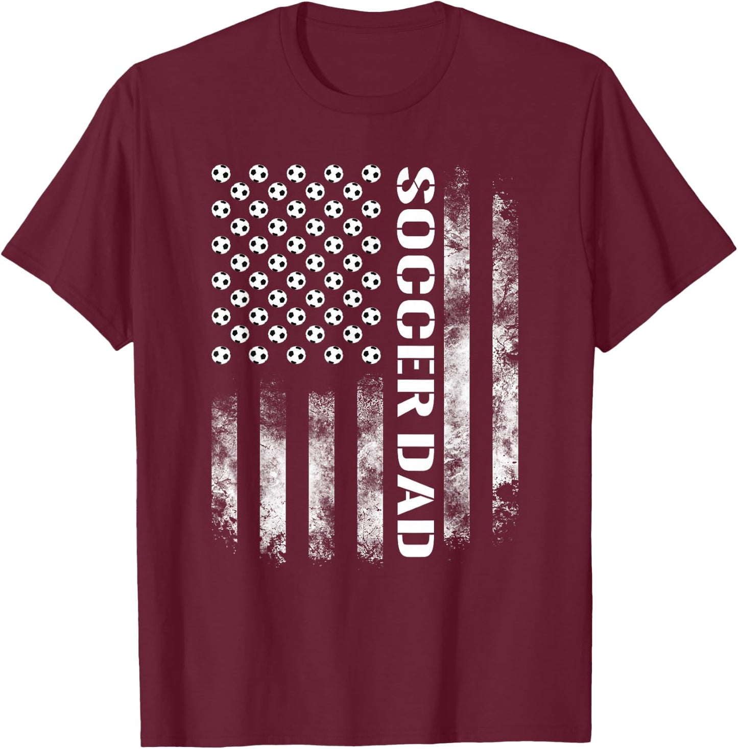Soccer Dad Funny USA Flag T-Shirt - T-Shirt | Maroon