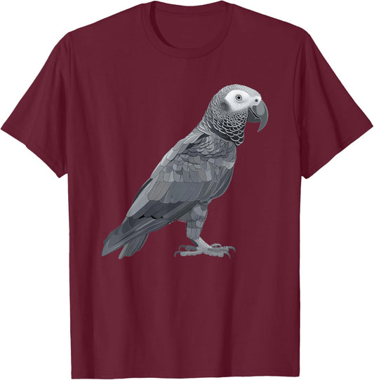 Timneh African Grey Retro T-Shirt - T-Shirt | Maroon