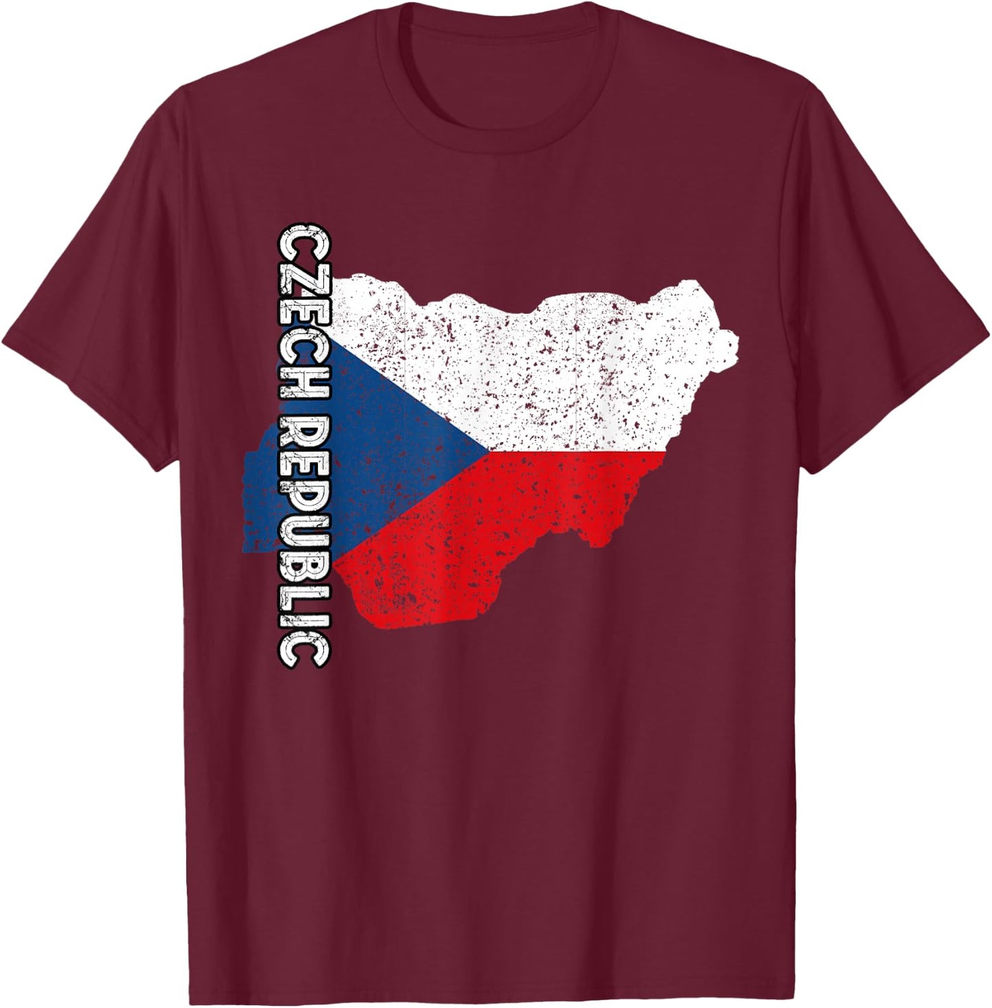 Czech Republic Map Czech Pride Czech Flag Czech Roots T-Shirt - T-Shirt | Maroon
