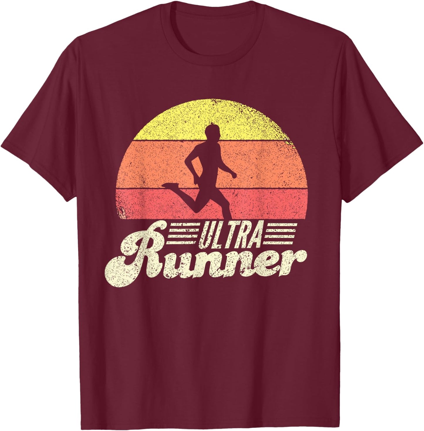 Ultra Runner Classic Retro Vintage UltraMarathon T-Shirt - T-Shirt | Maroon